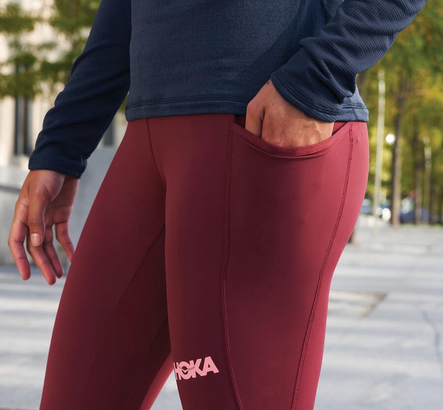 Hoka One One Womens Pants - Performance Crop Tight - Brown - CKXU62390
